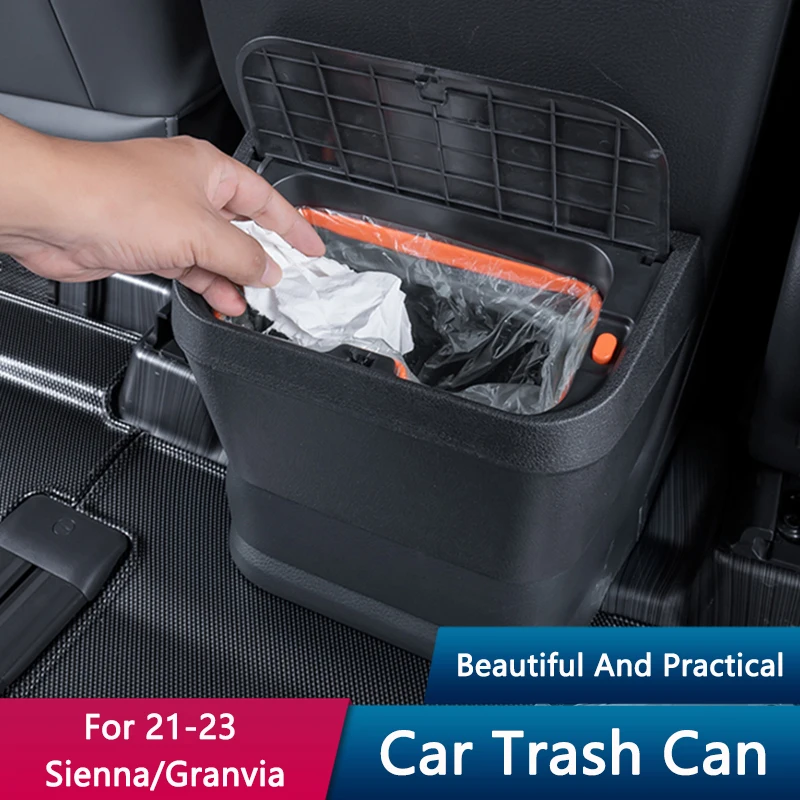 QHCP Car Trash Cans Bin High-Capacity Waterproof Various Styles Dedicated Storage Bag Place Garbage For Sienna/Granvia 21-23