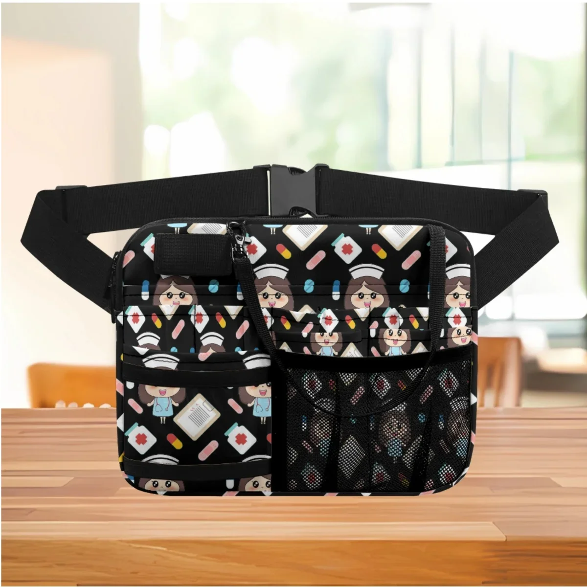 Kawaii Nurse Doctor Design Print Women's Medical Waist Bag Storage Nurse Practical Belt Bags Adjustable Waist Strap Female 2023