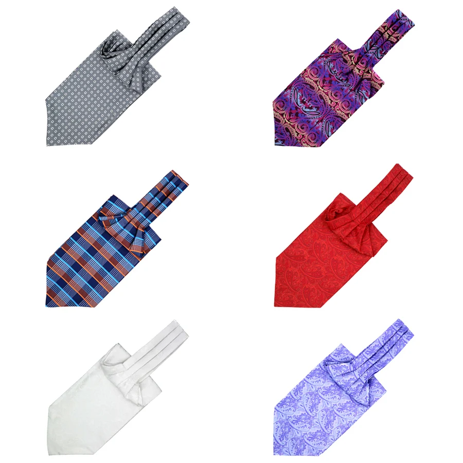 

NEW 100% Silk Mens Vintage Paisley Floral Striped Wedding Formal Cravat Ascot Ties Self British Style Gentleman Neck Tie