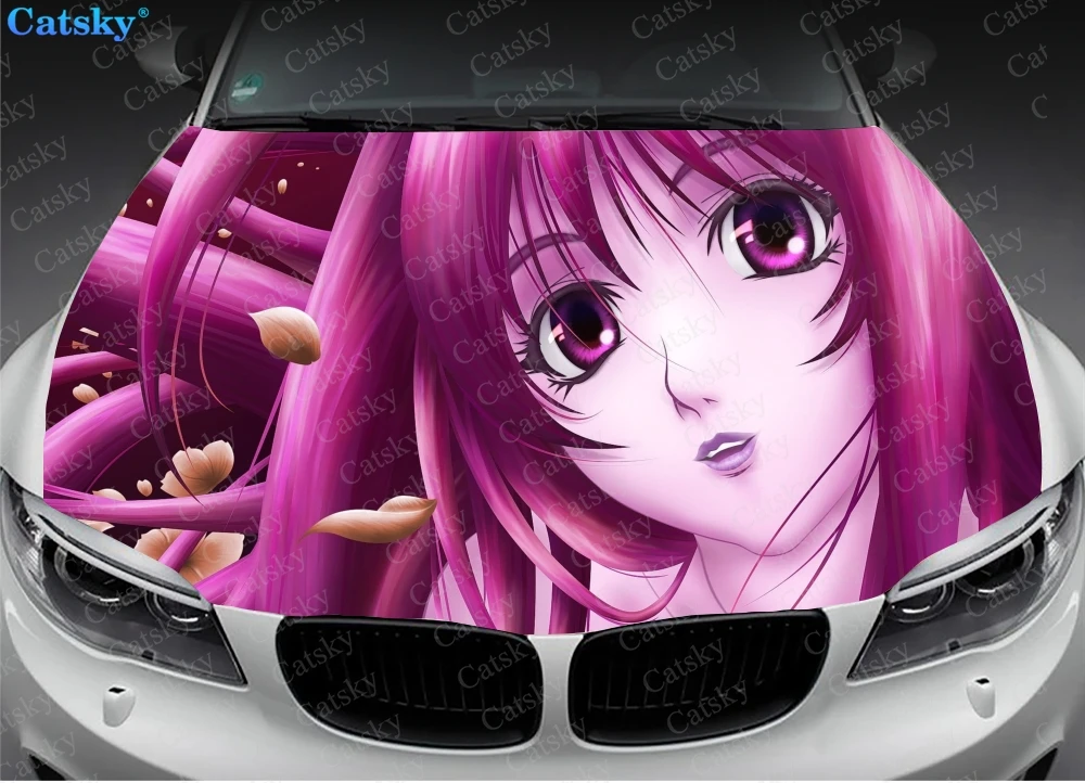 

Anime Girl Car Hood Sticker,Sword Car Hood Decoration, Hood Protection Cover, Vinyl Car Sticker, Custom Side Sticker Car Decals