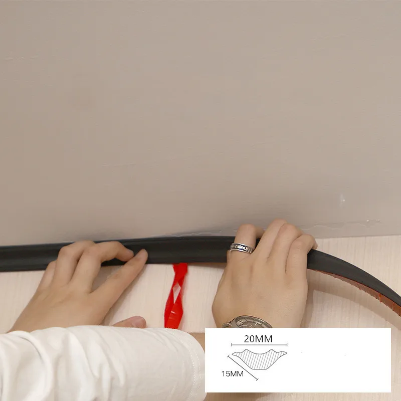 NBR Soft Self-Adhesive Wall Gap Decorative Line Wall Interior Gap Decor Strip Home Waterproof Dustproof Ceiling Baseboard Strip
