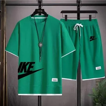 تي شيرت + شورت رياضي مكون من قطعتين، أزياء صيفية سريعة الجفاف 12