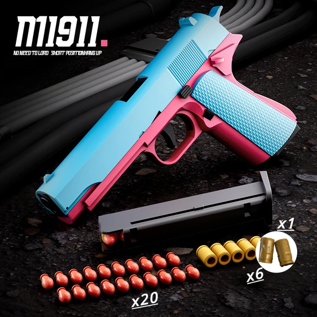 M1911 Colt Toy Gun Pistol Soft Bullet Shell Ejected Blaster Manual Airsoft Air Gun Launcher For Children Adults Shooting Games 3