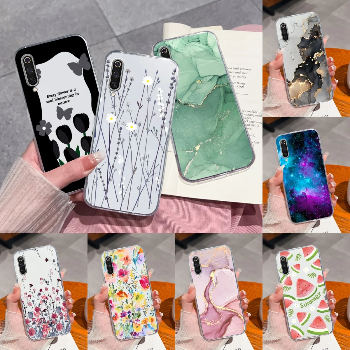 Gradient Color Clear Back Cover Soft Slim Phone Case Housing