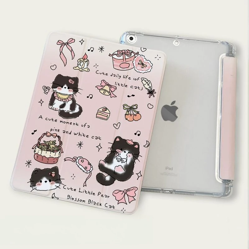 Premium Smart Cover with Pencil Holder - Kitten Design