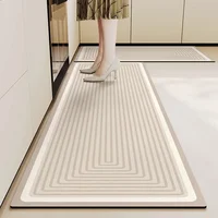 Kitchen Floor Mat Japanese Striped Carpet Waterproof Oil-proof Long Rug PVC Leather Waterproof Foot Mats Wipeable Washable Rugs 2