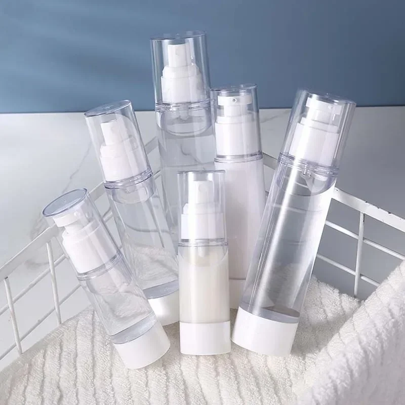 15ml 30ml 50ml Clear Airless Cosmetic Cream Pump Bottle Travel Size Dispenser Makeup Container for Cream Gel Lotion 2
