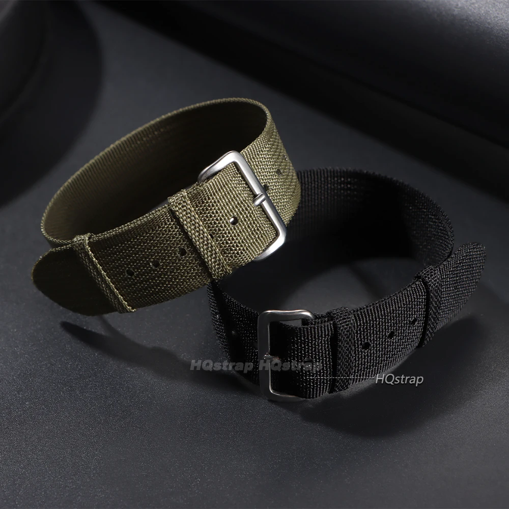 Nylon Canvas Ribbed Watch Band - Soft, Breathable Sport Strap