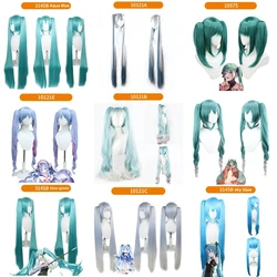 2024 SNOW MIKU Split style double ponytail cosplay wig Hatsune Miku cosplay wig VocAloid Miku Aqua Blue lolita wig VOCALOID