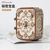 Wooden 3D Puzzle Assembly Creative DIY Secret Box Puzzle Storage Box Antique Vintage Clock Train Car Model Assembled Toy Gift 3
