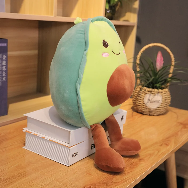 30cm 스마일링 아보카도 플러시 그린 베개 인형 모양 과일 스퀴시 쿠션 등받이 홈데코 선물