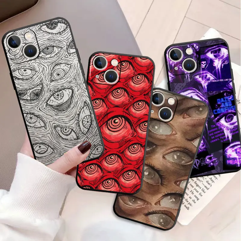 Scary Face Eyes Smiley Case For Apple iPhone 11 13 14 12 Pro Max 7 8 XR