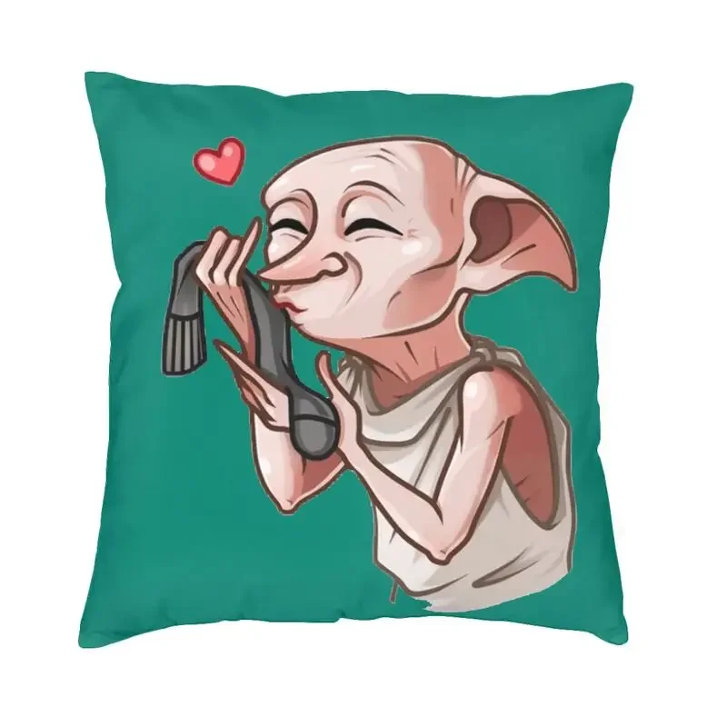 thumbnail image 1 of Funda de cojín de estilo nórdico Dobby Meme de 40 x 40 cm, suave, con diseño de película mágica de Halloween, para decoración de coche, sala de estar, 1 of 5