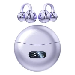 Wireless Bluetooth Earbuds with Open - Ear Design and Touch Control (PURPLE)