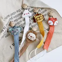 Nouveau bébé attache-sucette chaîne porte-factice pour pince à mamelon nouveau-né dessin animé animaux chaînes de mamelon anniversaire douche cadeau pour 2