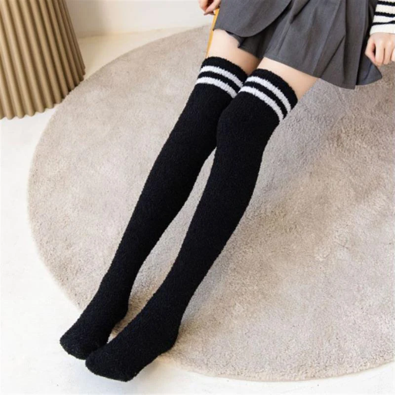 shallyong Kniekousen voor dames, 2 paar lange sokken, beenwarmers, kniesokken voor dames, warm en zacht, voor dagelijks gebruik en koude winter, C, One size