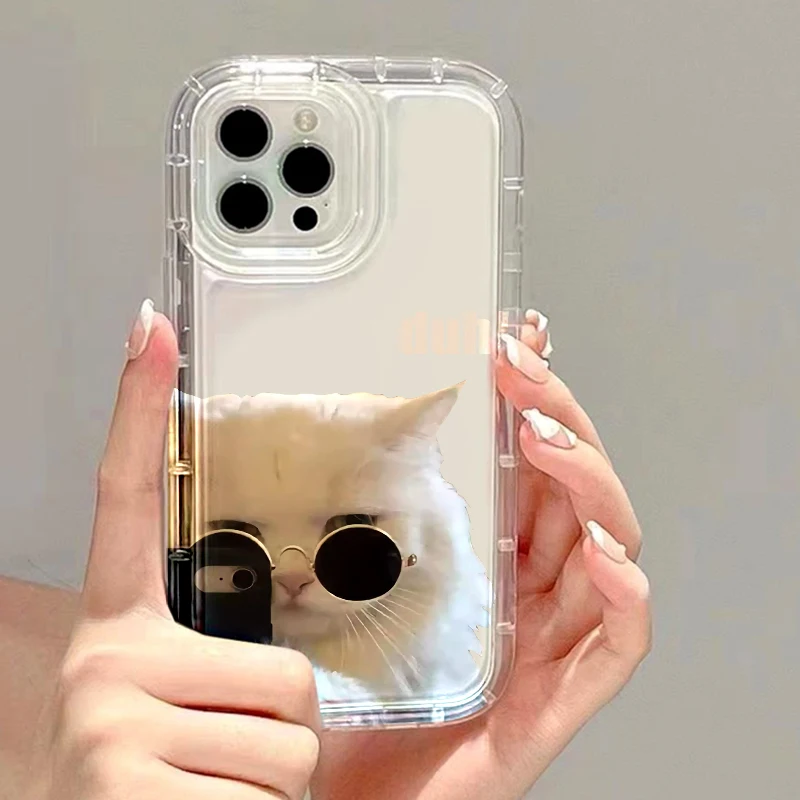thumbnail image 1 of Funda para teléfono con diseño de gato y perro para iPhone 11, funda transparente a prueba de golpes para iPhone 16, 15, 14, 13, 12 Pro Max, XR, XS, X, 8, 7 Plus, SE, 1 of 5
