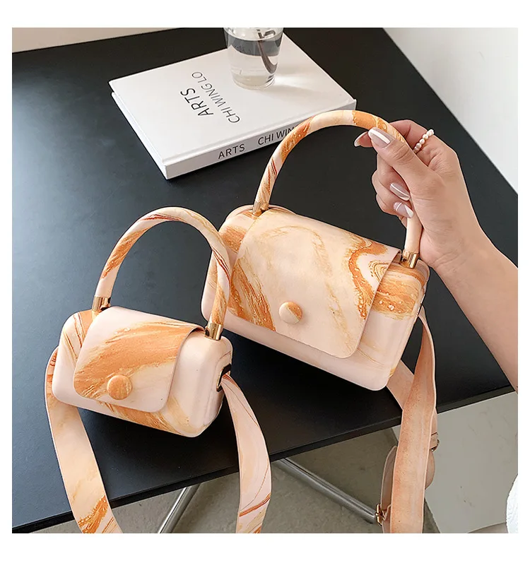 Women Shoulder Bag New Brand Handbag Designer Printed Landscape Mini Pillow Bags Luxury PU Leather Crossbody Bag Female Purse