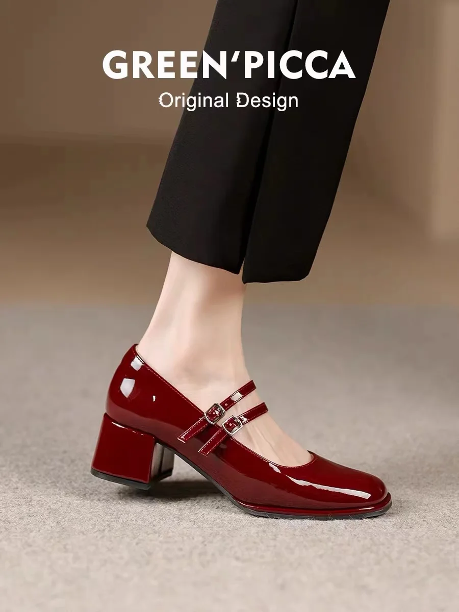 ☆25SS☆Chunky Heel Mary Jane/KIMHEKIM☆ Qumonin HappyYami Women's Chunky High Heel Mary Jane Pumps