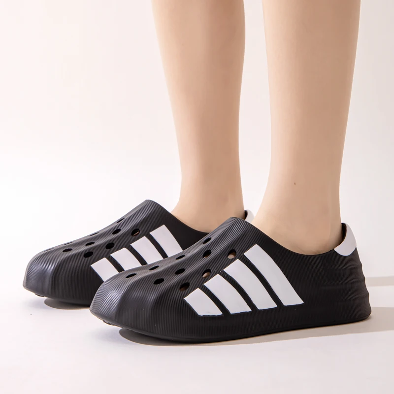Summer Slippers Anti Slip Sandals Couples Casual Breathable Fashion Hole Shoes Summer Non Slip Breathable Slippers Thick Bottom Versatile Beach Trend Outdoor