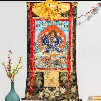 대형 가족 사찰 벽, 야마타카 위대한 Vajra 장식, 불교 용품, 150cm, Thang-ga Thangka 그림 도매