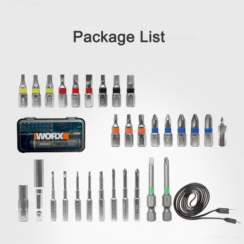 WORX WX242 Mini Electrical Screwdriver Set Smart Cordless Electric Screw Driver Rechargeable With 30 Bit Set Power Drill Tools 6