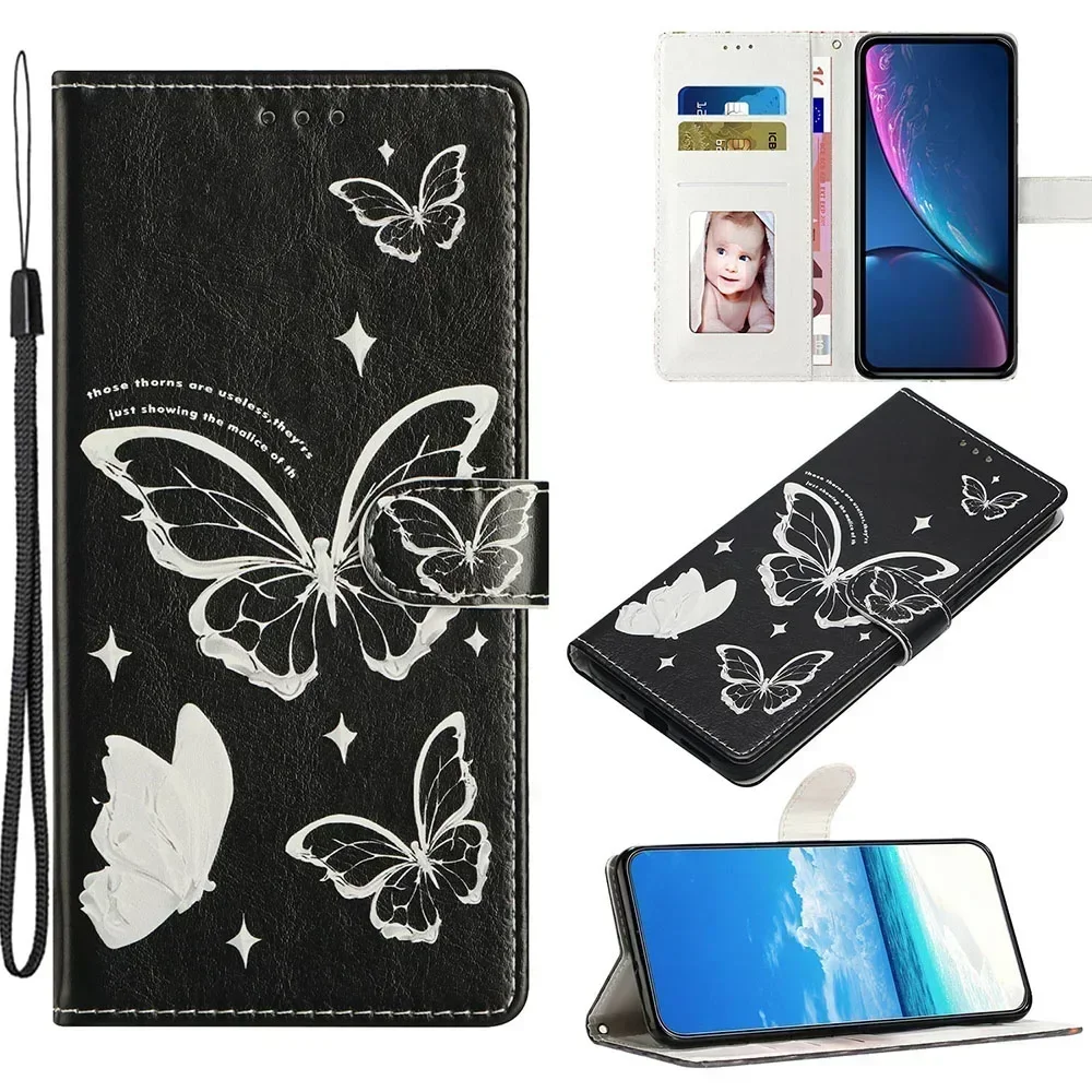 Magnetic Leather Wallet Flip Case with Colorful Design - Protective Cover s