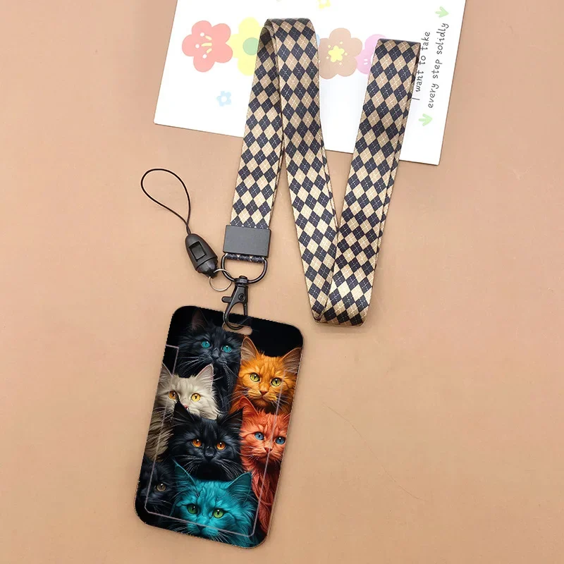 Versatile Animal Print Lanyard with ID Badge Holder & Charm
