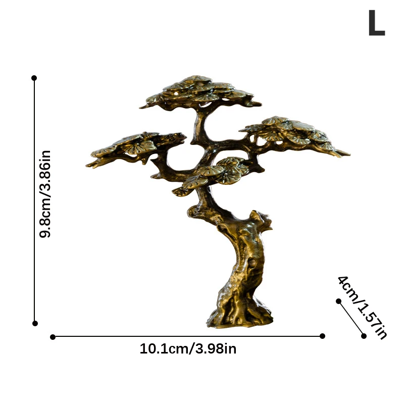 Copper Pine Miniature Figurine - Faux Tree Decor for Landscape Decorations