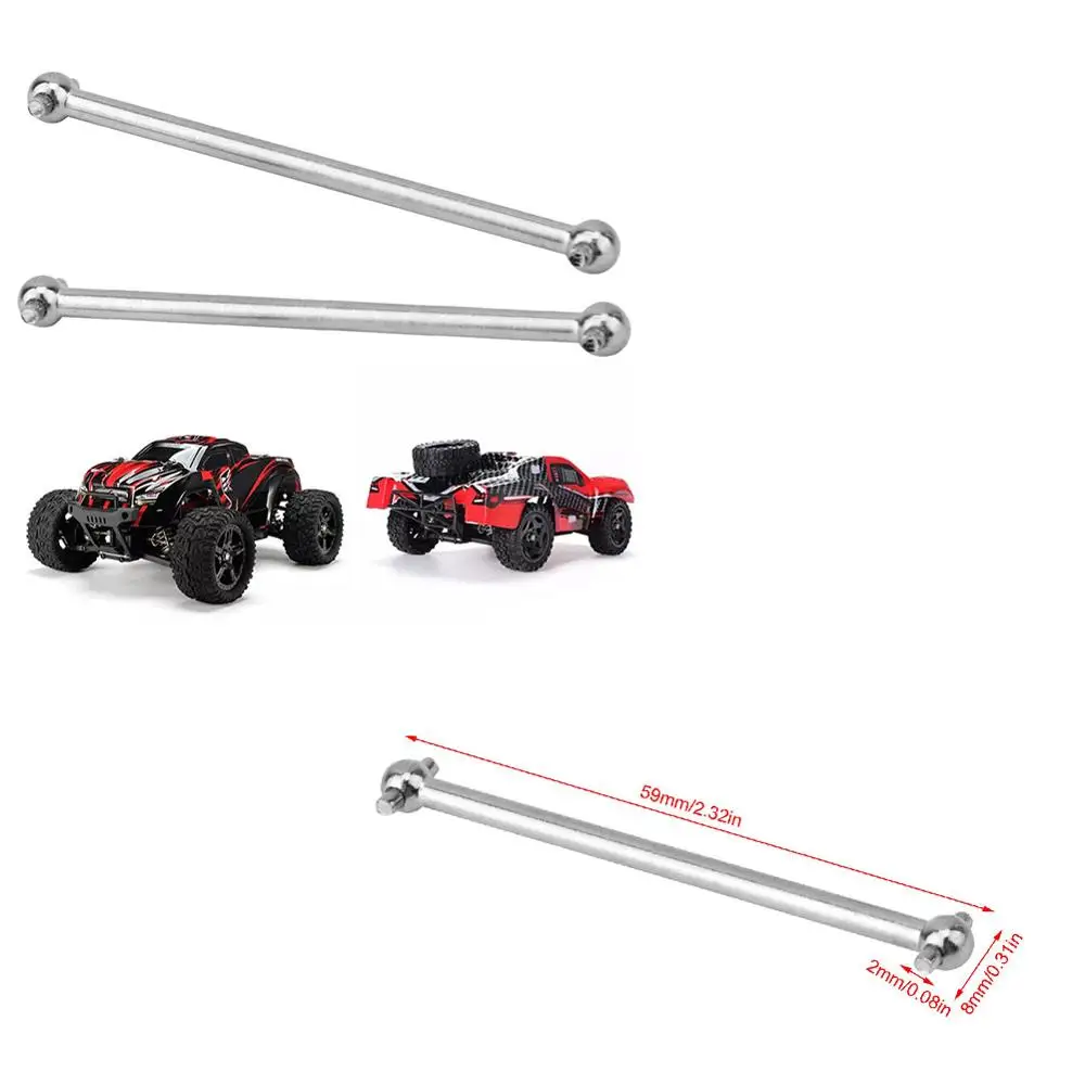 Tbest 2 Pezzi Albero Motore In Metallo Per Auto RC – Compatibile HS 18301 18302 18311 18312 – Ricambio 1/18 – Lunghezza 53 Mm - 6