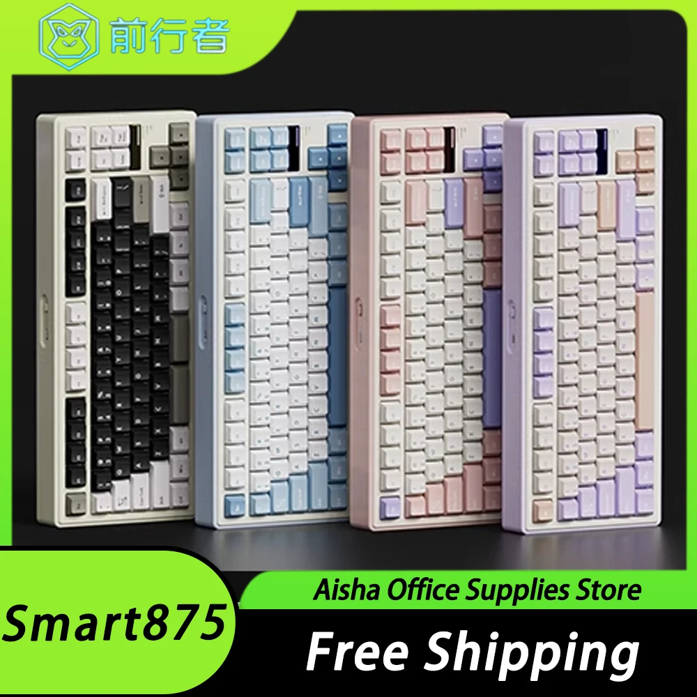 

EWEADN Smart875 Mechanical Keyboard Aluminium Alloy Gaming Keyboard Three Mode Wireless Keyboard Gasket PC Gamer Accessories Mac