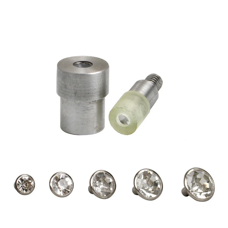 Crystal Rhinestone Rivets Dies Snap Tools 1set 5-10mm Manual Punching Machine 6mm Back Base