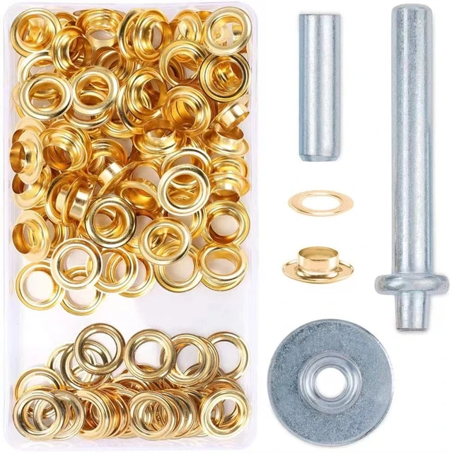 12MM Grommet Kit General Tools - Rustproof Solid Brass Grommets for Tarp  Repair, Reinforcing Canvases, and Fabric