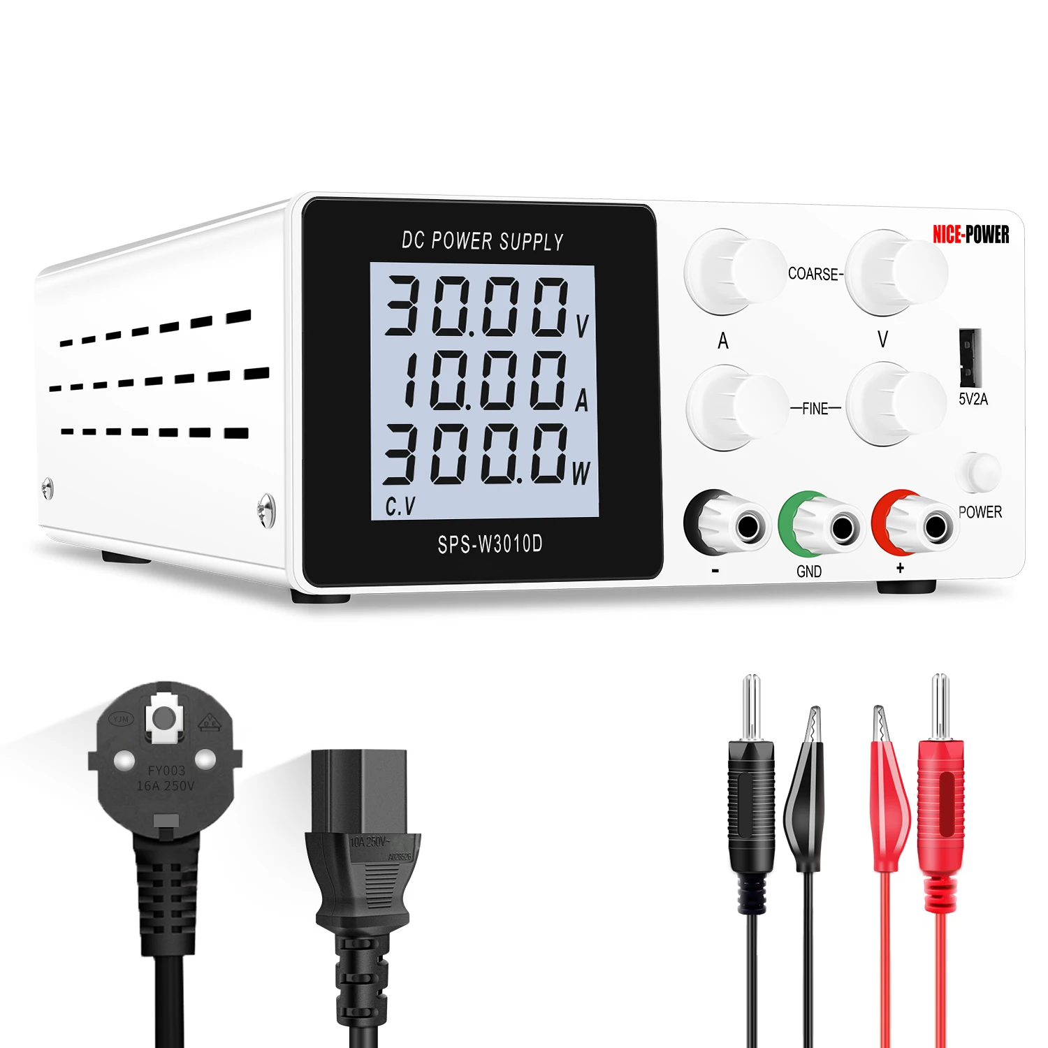 

30V 10A DC Power Supply Adjustable Digital Lab Bench Power Source Stabilized Voltage and Current Regulator Switch ﻿60V 5A DIY