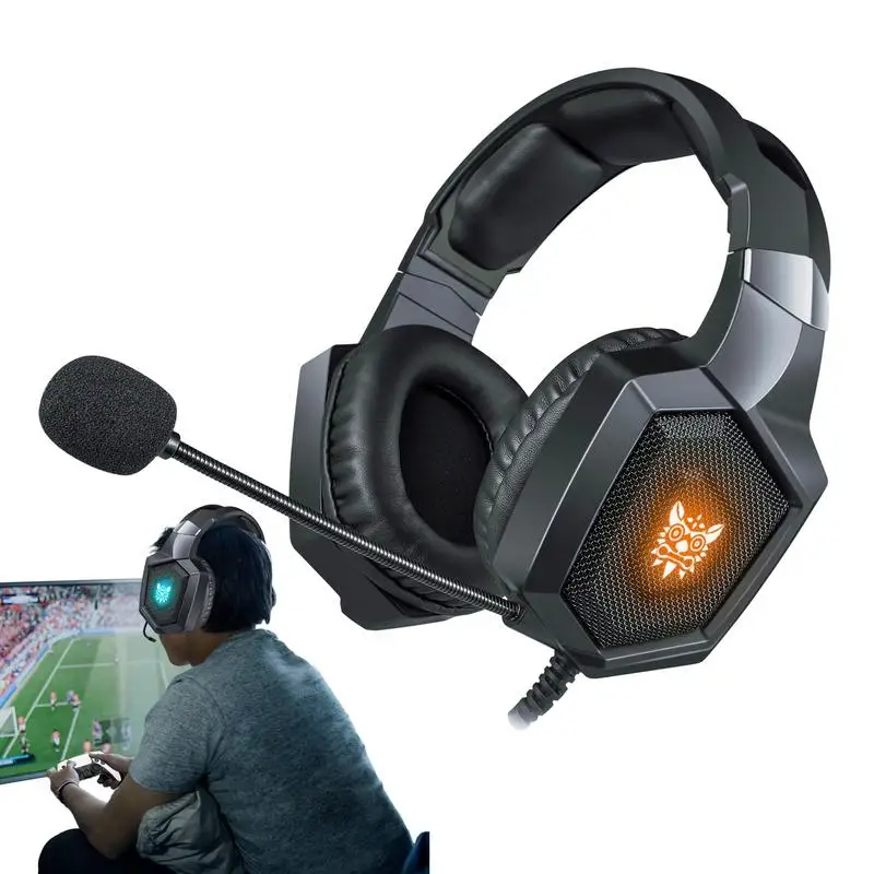 

Проводные наушники RGB, черные Игровые наушники, наушники унисекс, компьютерные наушники