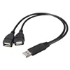 Dual Splitter Adapter Cable One to Two Female to USB 2 Male Power Extension Cables, High Quality USB 2.0 Cable USB Convenience 3