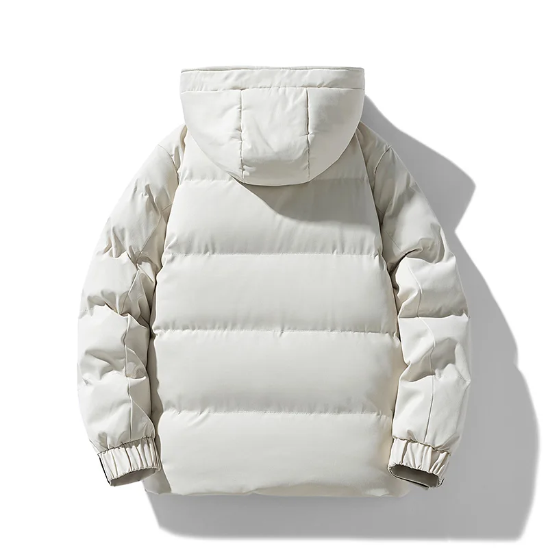 New Men's Outerwear Thick Parkas For 2023 Winter Solid Color Hooded Cotton-Padded Jackets Warm Bubble Down Coats Windproof Tops