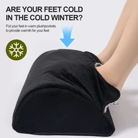 Pied sous le bureau, repose-pieds chaud avec poche, repose-pieds confortable avec laine d'agneau, adapté au support des pieds de chaise de jeu de bureau 3