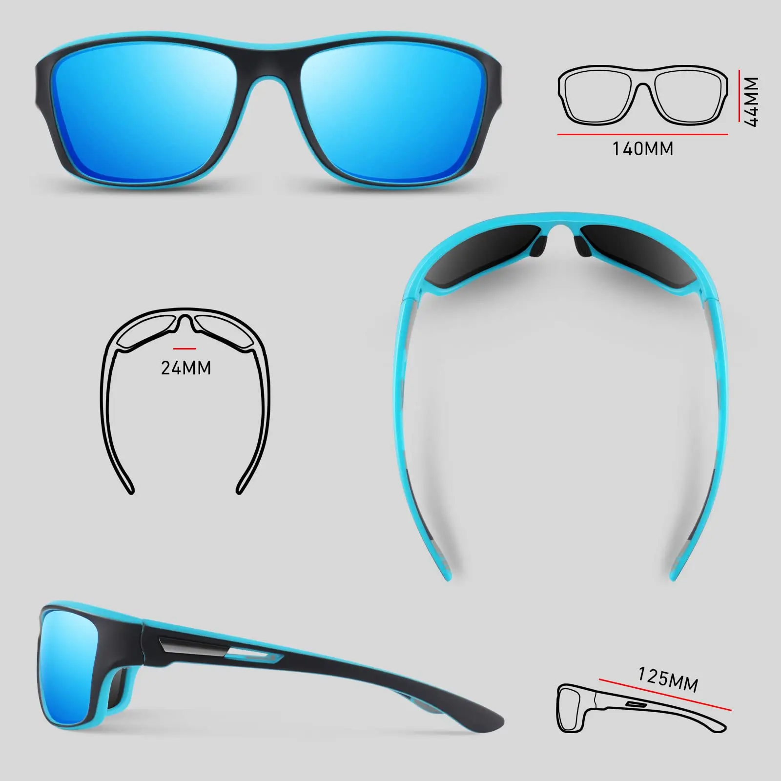 Description Picture 5 of itemBooms Fishing SG1 Men's Polarized Sunglasses Outdoors Cycling Driving Hiking Sun Glasses for Men Women Anti-glare UV400 Eyewear