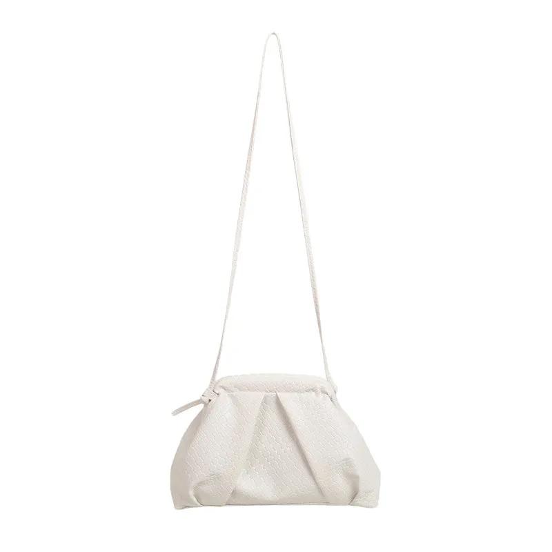 Woven Clip-On Women's Bag Fashionable Light Luxury Pleated Small Bag Versatile and Stylish Shoulder Clutch Crossbody Bag - 5