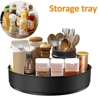 360° Rotating Storage Trays Stainless Steel Kitchen Spice Organizer Turntable Multifunction Bathroom Round Storage Carousel New 1