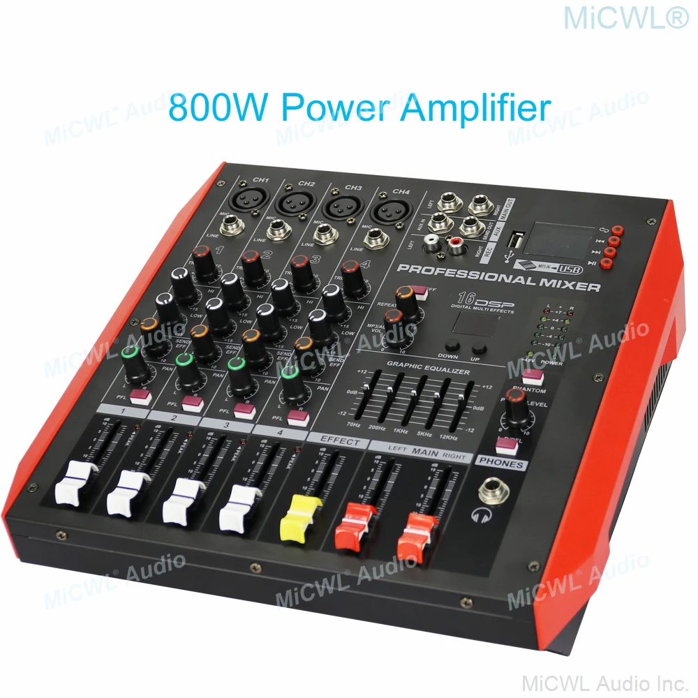Mistura de Som, Potência 2x200 Watts, 48V Phantom