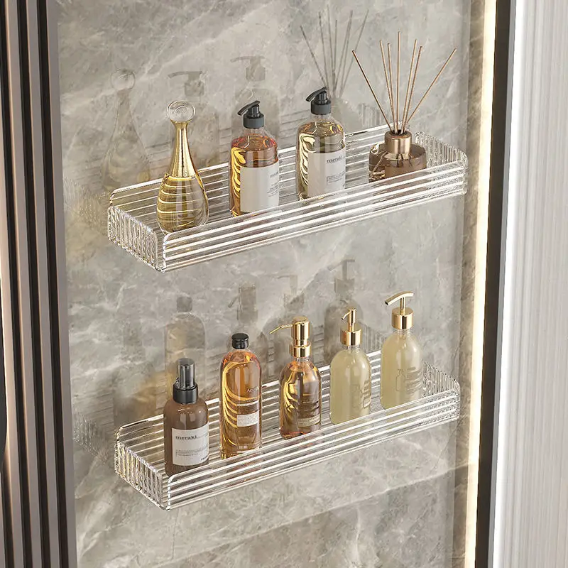 

Acrylic Bathroom Toilet Rack Waterproof Moisture-proof Simple Wall Punch-free Storage Organizer Accessories Shelf Set