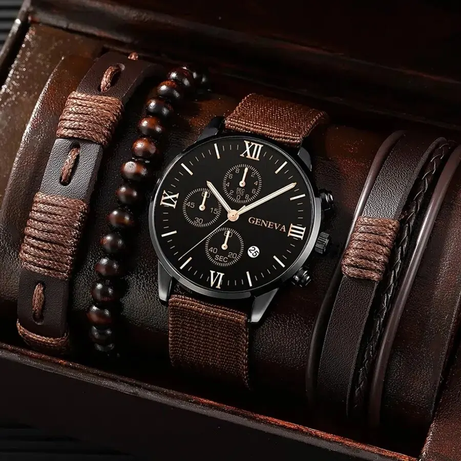 Orologio Da Uomo Rettangolare Al Quarzo Con Cronografo, Cassa In Acciaio 47 Mm, Cinturino In Acciaio, Data E Lancette Luminose, Regalo In Elegante Confezione - 2