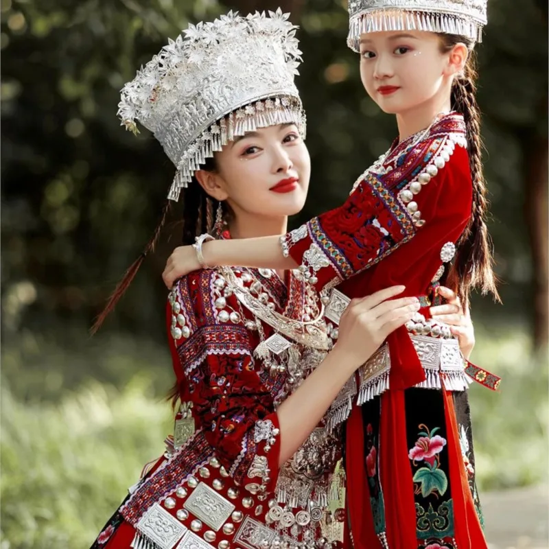 Miao Clothing Female Parent-Child Tujia Stage Costume Special Photography New