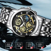 BINBOND luxe Quartz pour hommes montre bracelet en acier inoxydable cadran de luxe lumineux 30M étanche hommes d'affaires montre-bracelet 2