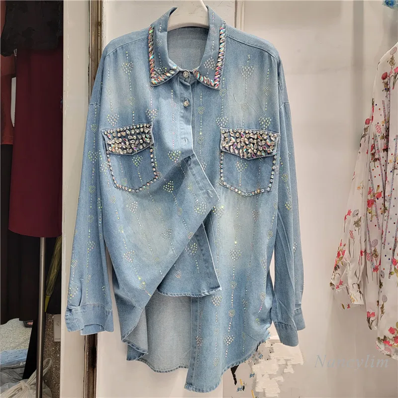 ブラウス シャツ GLITTER DENIM RIBBON BUSTIER レディース CALNAMUR ブラウス シャツ GLITTER DENIM RIBBON BUSTIER