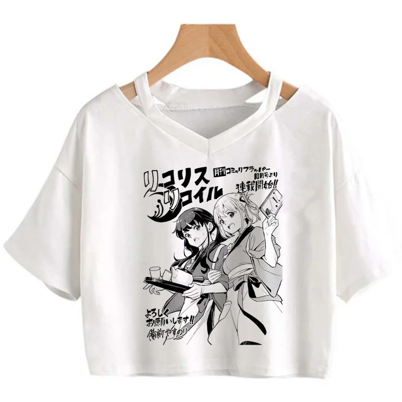 

lycoris recoil crop top clothes female ulzzang grunge streetwear couple clothes y2k clothes t shirt harajuku kawaii