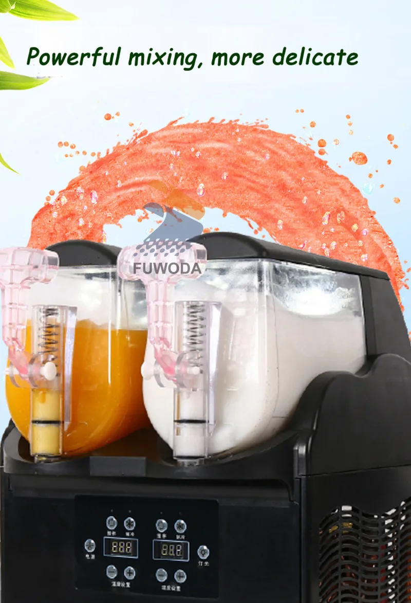 Description Picture 4 of item6L Commercial Mini Slushy Machine 3L*2 Snow Slush Maker Frozen Drink Dispenser Ice-Cool Juice Smoothie Making Kitchen Appliance
