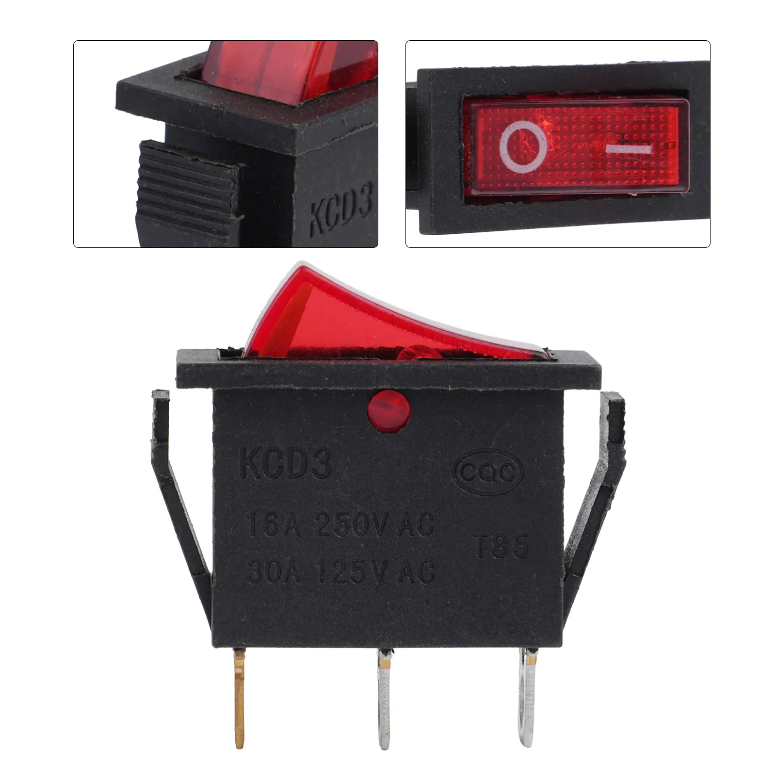 

Power Switch Button Rocker Switch Red 3Pin AC 125V 20A AC 250V 16A Boat Cart DPST Rocker Switch Easy To Install